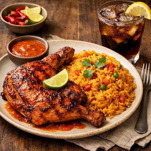 Peri Peri Half Chicken with Chips and Drink